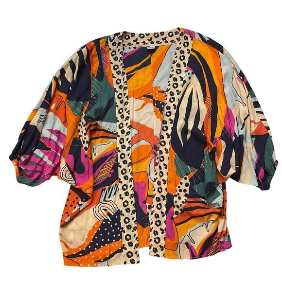Anna & Ava Kimono Duster OS | Colorful Abstract Print, Brooke Webb Collab, EUC - Picture 1 of 4